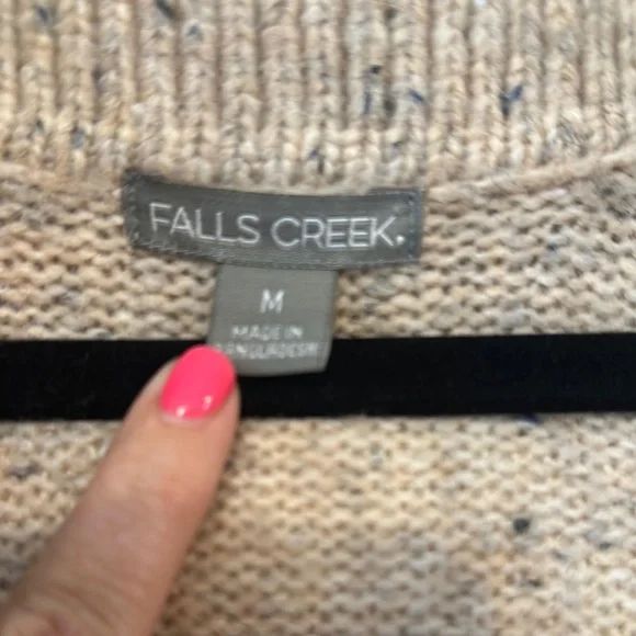 Falls Creek Cream V-Neck Sweater with Cozy Knit - Picture 2 of 7